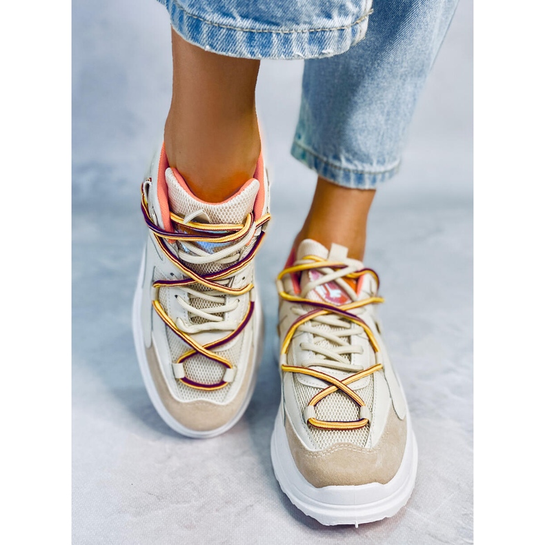 Farey Beige sneakers vit 2