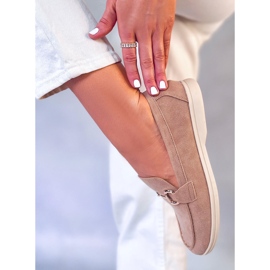 Milva Khaki loafers för dam beige 2