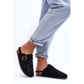 FB2 Damflip-flops i mocka med päls Svart Haidamia 2