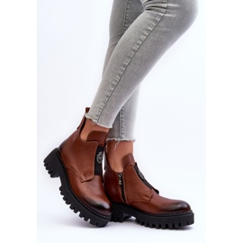 Lemar Ankelstövlar i läder för kvinnor Brun Lusanna 2