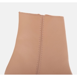 Eleganta ankelstövlar i läder Marco Shoes 2363B-755-1 beige 1