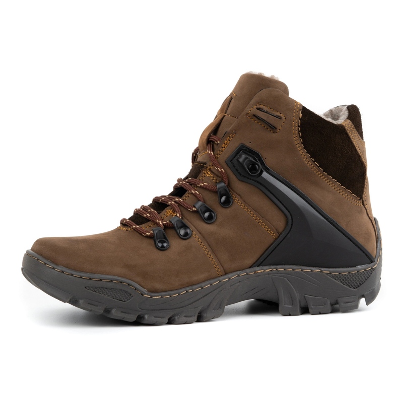 Olivier Vintersnöskor för män 119 trekking nubuck brun 1