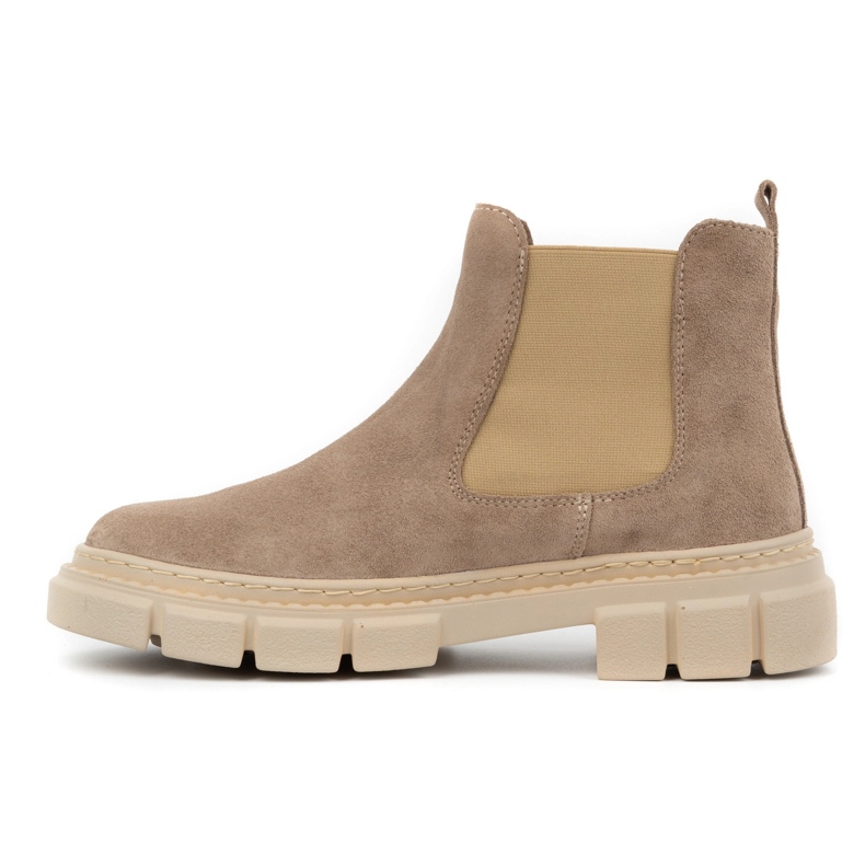 WASAK Slip-on Chelsea-stövlar i läder, dam 0708W, beige 1