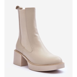 Beige Ironna Chelsea boots med massiva höga klackar 1