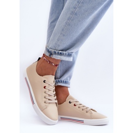 PE1 Damsportskor i läder Beige Mosaia 1