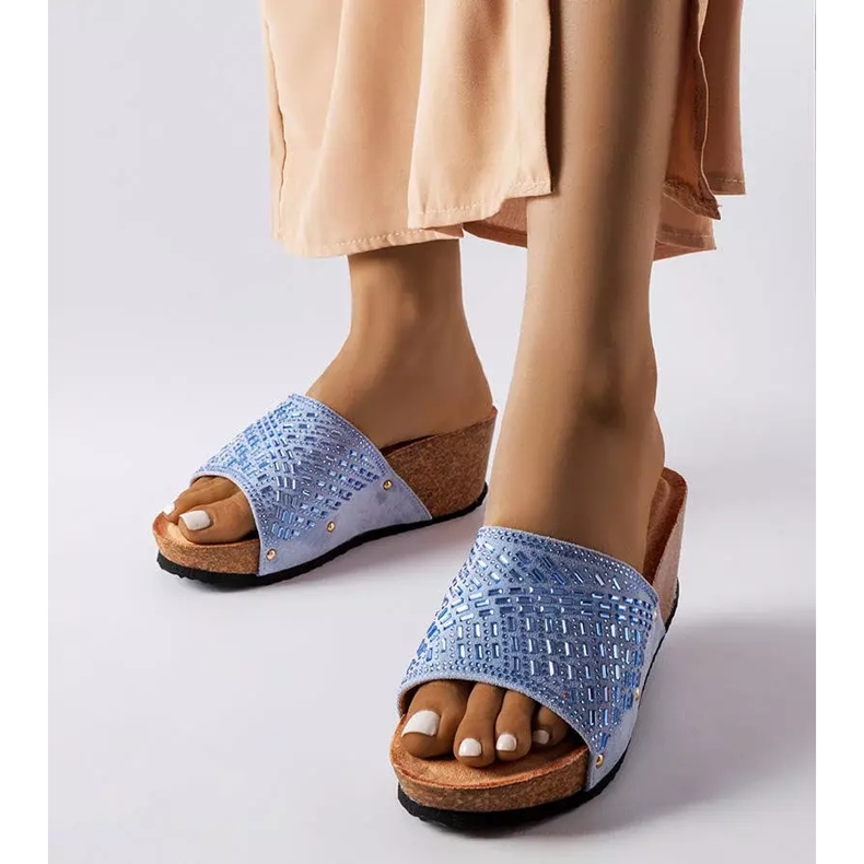 Inna Guymon blå strass sandaler 1