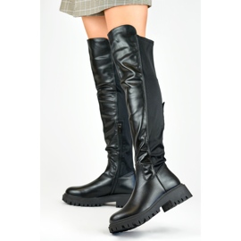 Viris svarta elastiska damstövlar 1