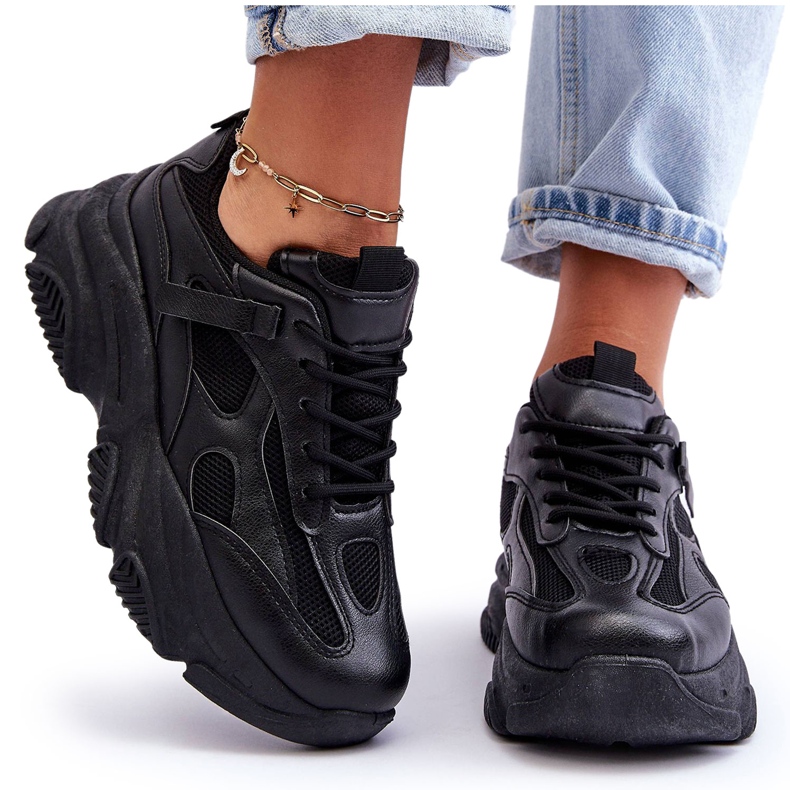 PA1 Chunky Platform Sneakers dam Svart Agnenia 5
