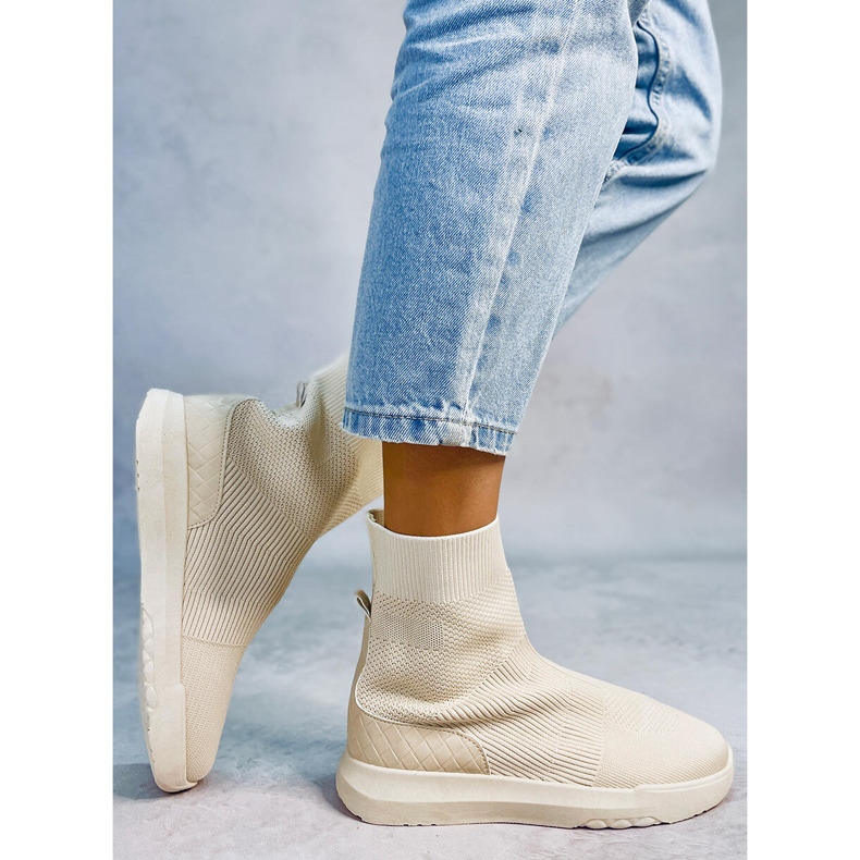 Ervin Beige sock high-top sneakers 1