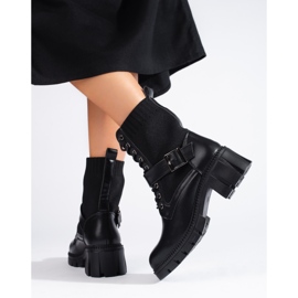 Shelovet-snörsväskor för kvinnor med en flexibel ovandel svart 2