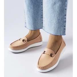 Rosa mockasiner med läderinlägg från Vinceza 1