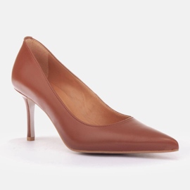 Marco Shoes Nappa-läderklackar brun 1