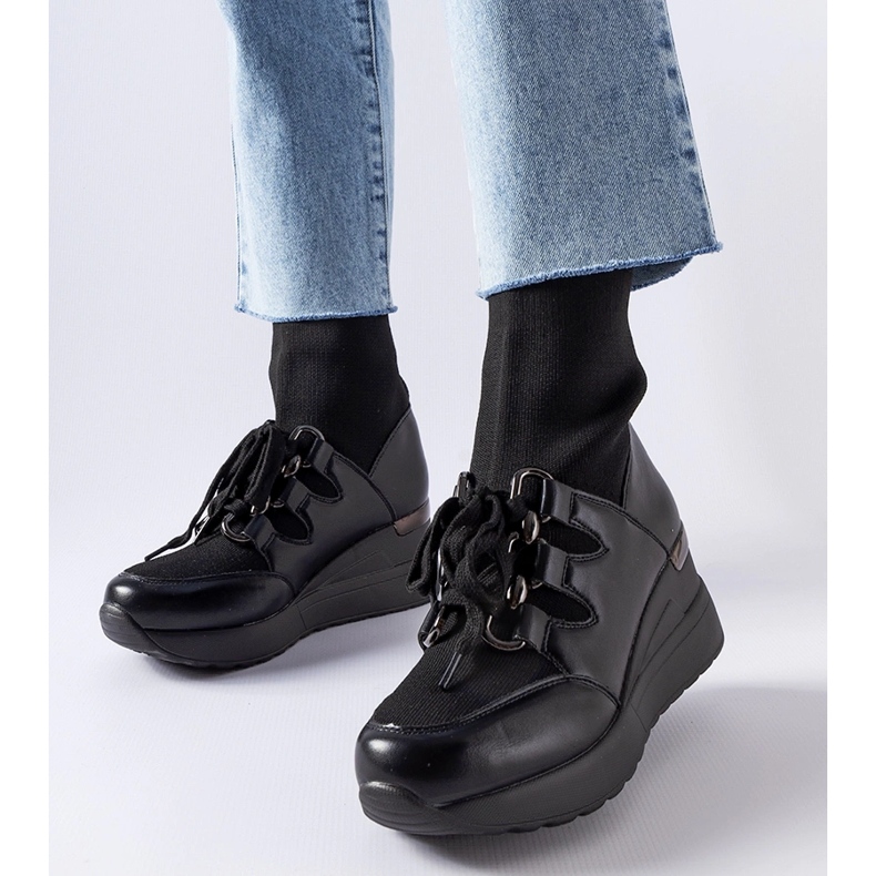 Rochon svarta kilstrumpastövlar 1