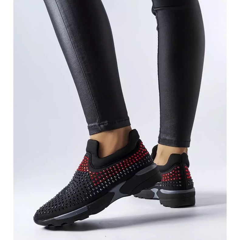 PA1 Svarta sneakers dekorerade med Berger-rhinestones 1