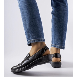 Svarta Glafi genombrutna sandaler 1