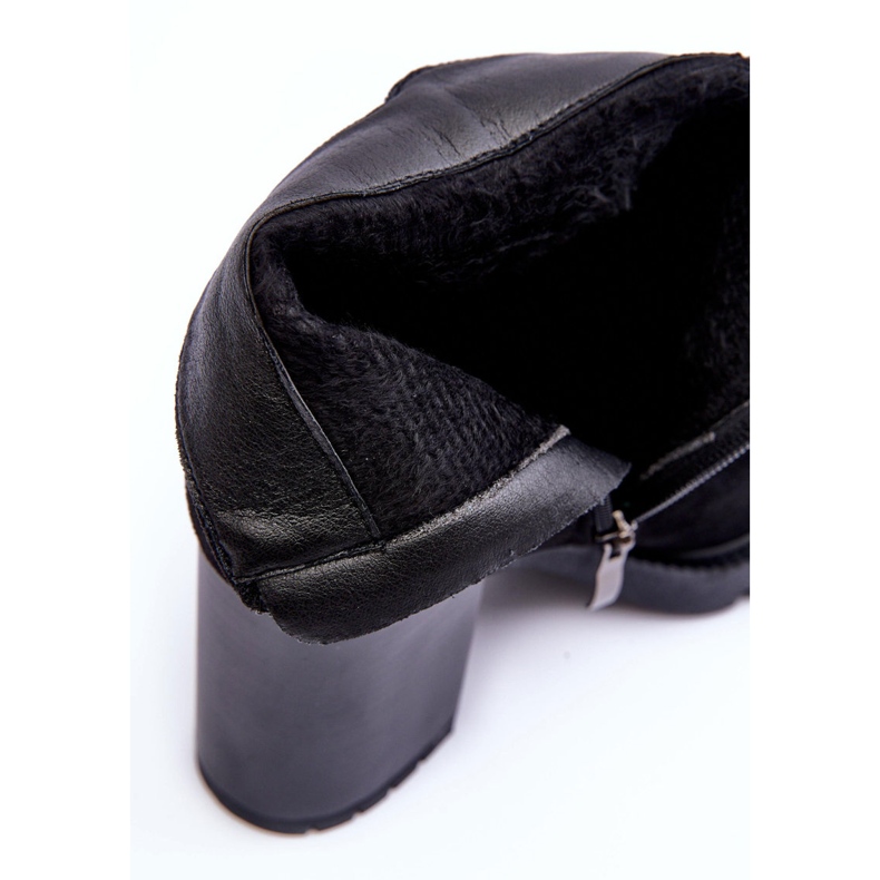 Ankelstövlar med hög klack i mocka Svart Makeline 2