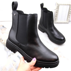 Chelsea stövlar för kvinnor, svarta, Potocki SZ12201 1