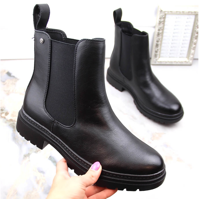 Chelsea stövlar för kvinnor, svarta, Potocki SZ12201 1