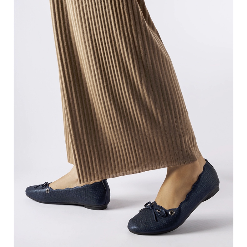 Marinblå Toft ballerinor 1