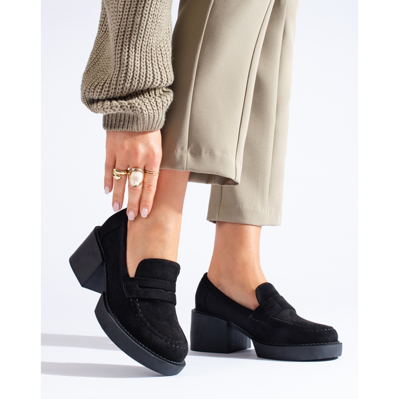 Shelovet kvinnors svarta mockaskor 2