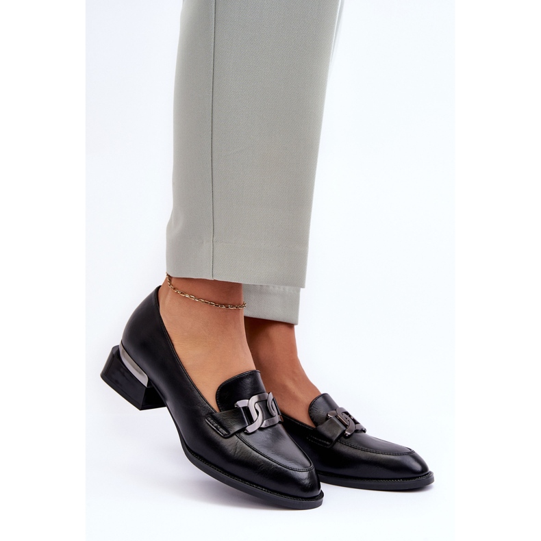 Vinceza Läderskor Mockasiner På Hög Klack, Svart Sakina 2