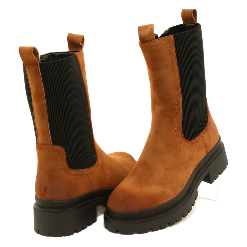 Women's High Warm Workers Evento 23BT35-6440 Camel brun 3