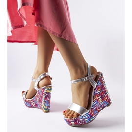 Silver fairmont dekorerade kilsandaler silver- 1