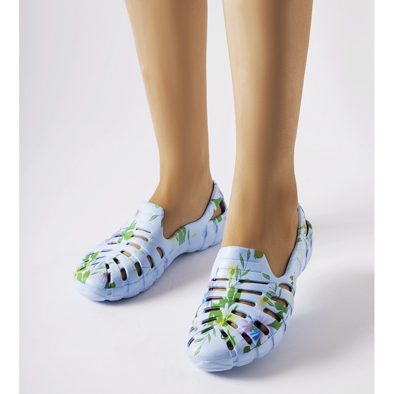 Inna Blå gummiflip-flops med Eliano-mönster 1