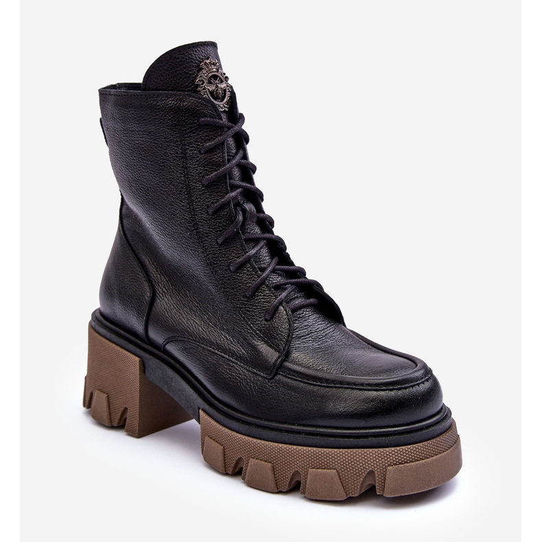 Dam läderisolerade Trapper Boots Svart Lemar Rehin 1