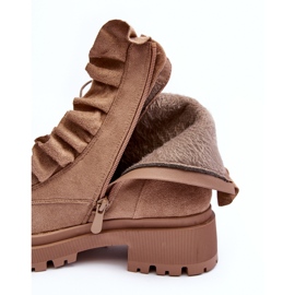 Isolerade arbetskängor i mocka med platt klack, Beige Nacelle 1