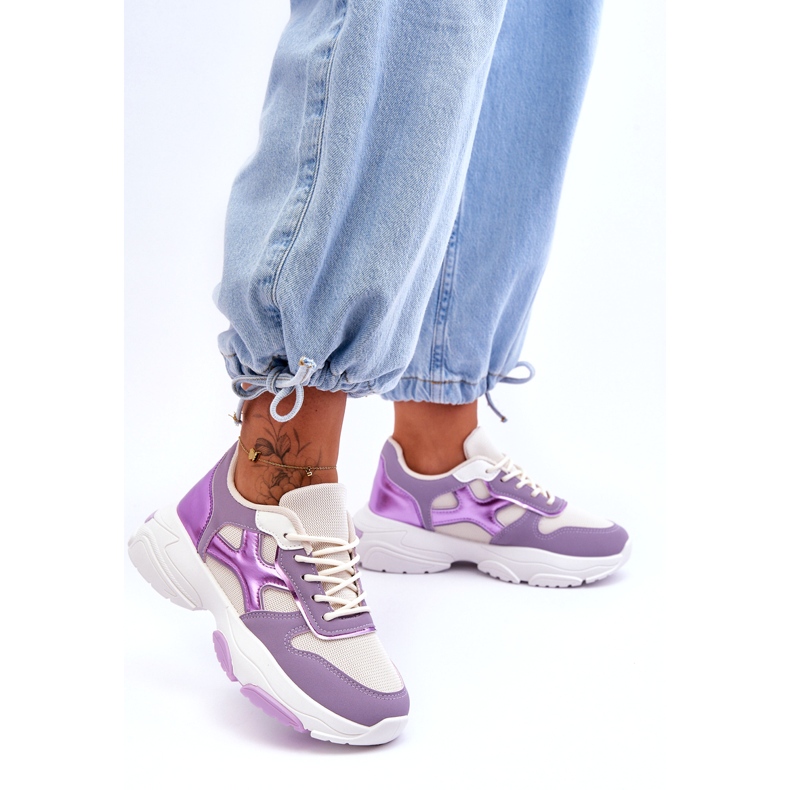 Seastar Lila Cortes Sneakers med snörning för kvinnor purpur 4