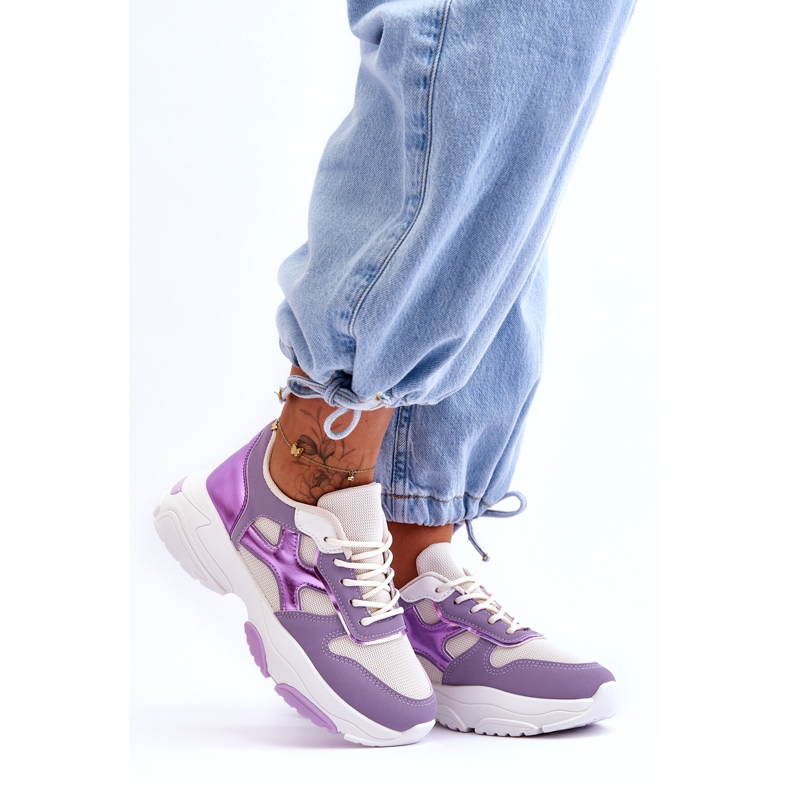 Seastar Lila Cortes Sneakers med snörning för kvinnor purpur 2