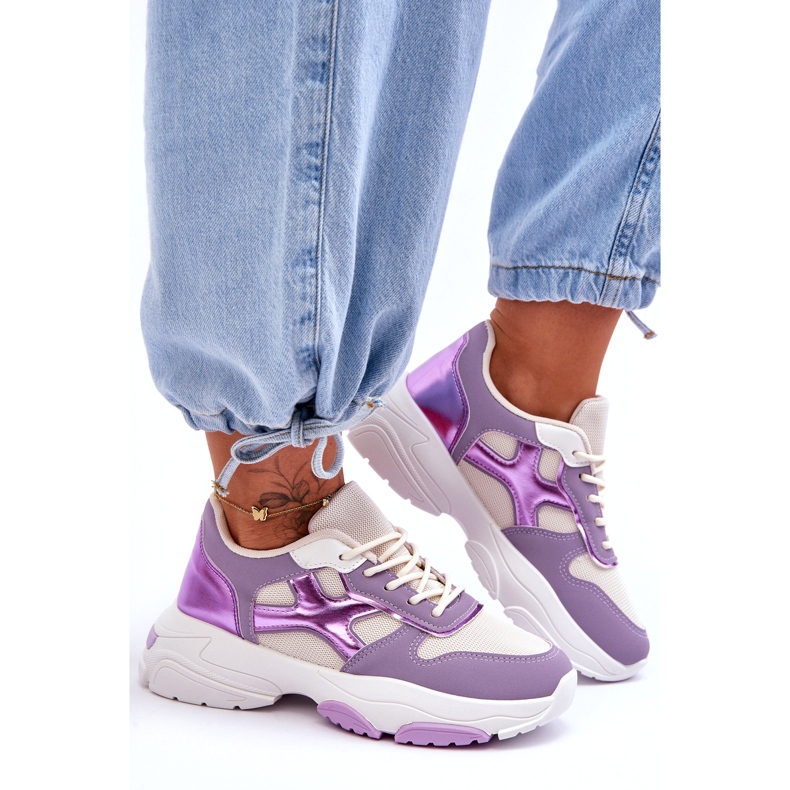 Seastar Lila Cortes Sneakers med snörning för kvinnor purpur 1