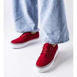 Röda Abboud sneakers i ekomocka 1