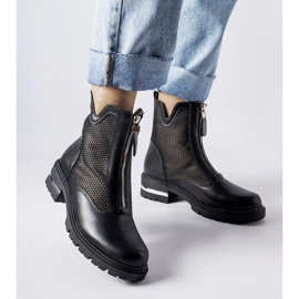 Svarta genombrutna Cavour stövlar 1