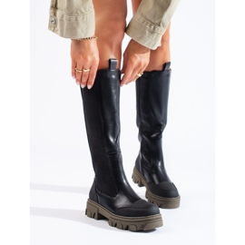 Svarta stövlar med en flexibel Shelovet-överdel 1