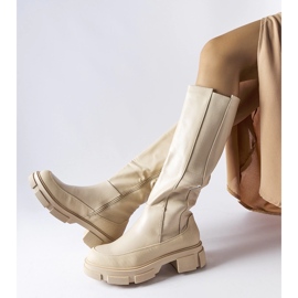 Beige platta over-the-knee boots från Rafah 2