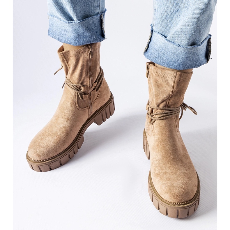 Beige stövletter med Averardo-band 1