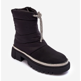 PS1 Svarta Plotia dekorerade snöstövlar med platt klack 2