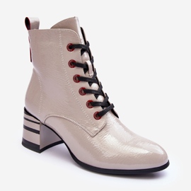 Patentstövlar med hög klack S.Barski MR870-49 ljusgrå 2