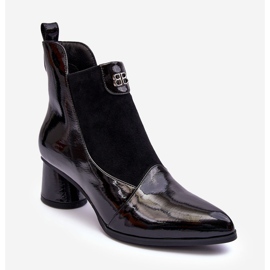 Högklackade läderstövlar S.Barski MR870-96 Svart 1