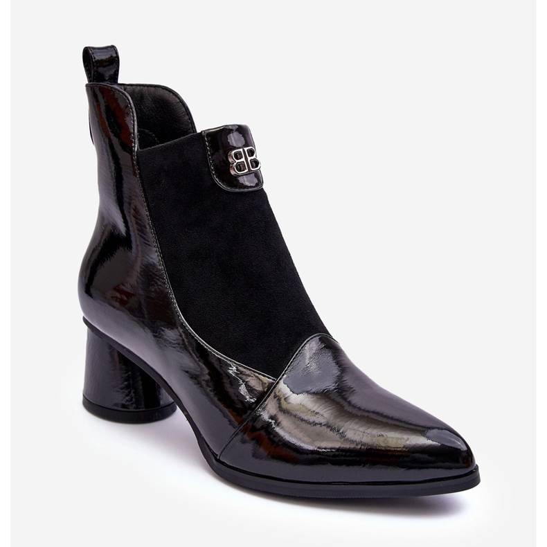 Högklackade läderstövlar S.Barski MR870-96 Svart 1