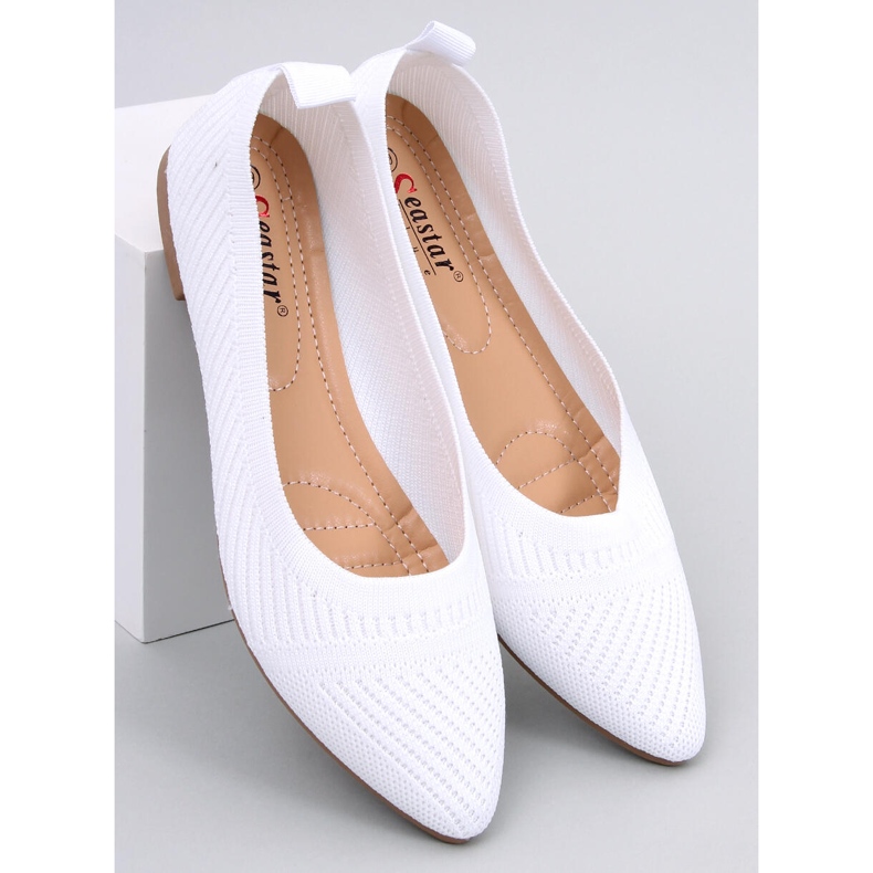 Kayla White vävda balettlägenheter vit 1