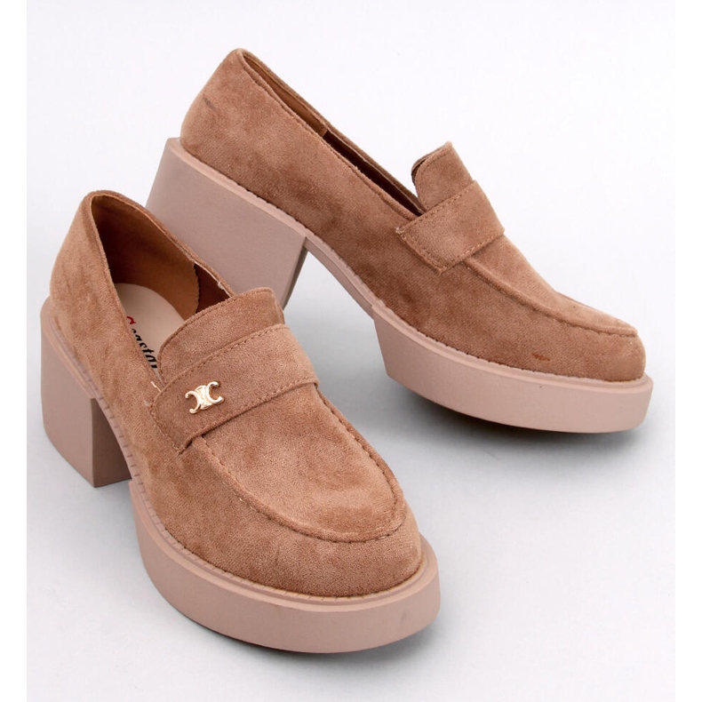 Coniff Camel högklackade loafers brun 1