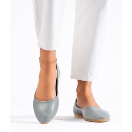Grå ballerinaskor för kvinnor gjorda av Shelovet ekologiskt läder 2
