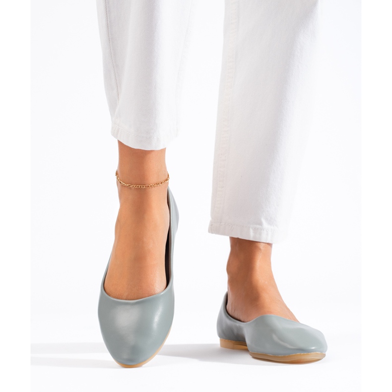 Grå ballerinaskor för kvinnor gjorda av Shelovet ekologiskt läder 2