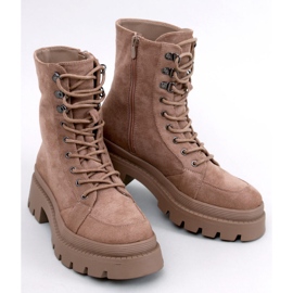 Hagg Taupe ankelboots med snörning beige 1