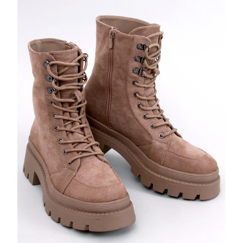 Hagg Taupe ankelboots med snörning beige 1