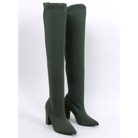 Elastiska högklackade musketörer från Veronica Green grön 1