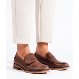 Shelovet bruna lågklackade loafers för kvinnor 2